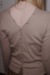 BASERANGE Taffeta cardigan TOTVC-RC-AU23 dehydrated beige